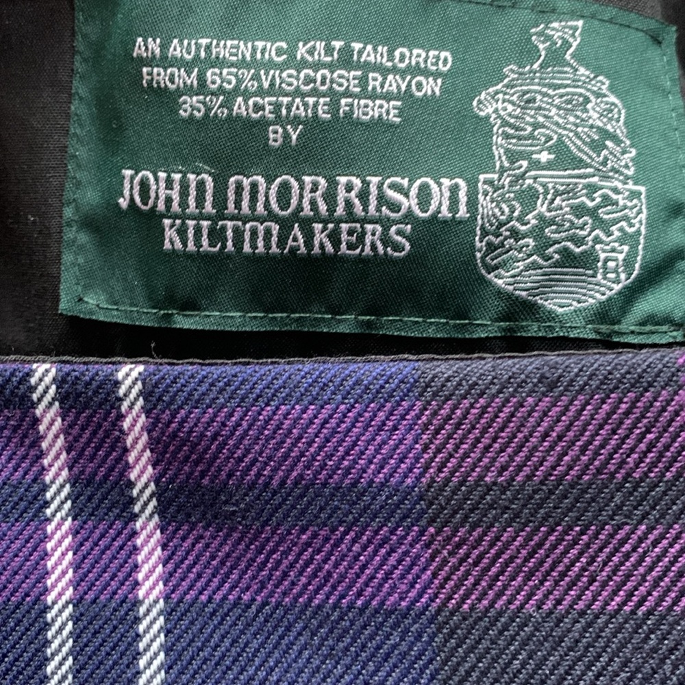 John Morrison Kiltmakers 34L tartan plaid purple & blue pants. NWT!! - Picture 8 of 8